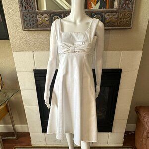 Silk Assets XS strapped white A-Line dress armpit to arm pit 16.5" length 40.5"